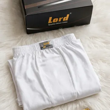 White Lord brand underwear and packaging on a fluffy white surface