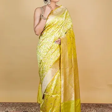 Elegant Yellow Banarasi Silk Saree
