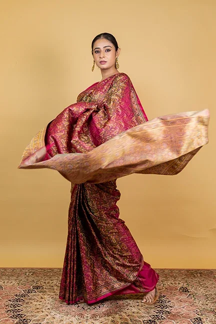 Maroon Banarasi Silk Saree