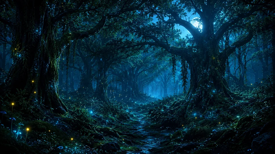Enchanted Forest at Midnight