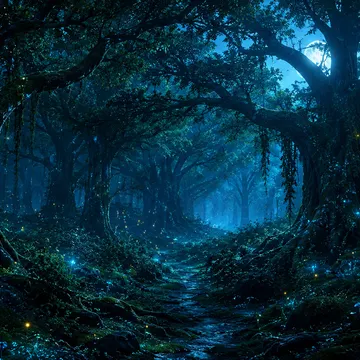 Enchanted Forest at Midnight