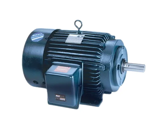 Black industrial electric motor with mounting bracket and shaft