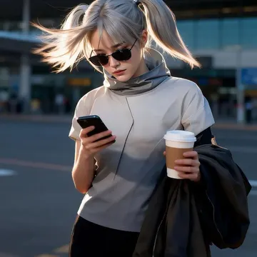 Modern Silver Hair Twin Pigtails 4K Wallpaper