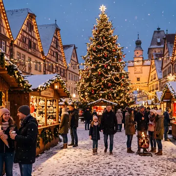 people in the street during Christmas