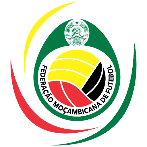 Mozambican Football Federation logo with globe and colorful arcs