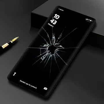 Cracked Glass Illusion 4K Phone Wallpaper