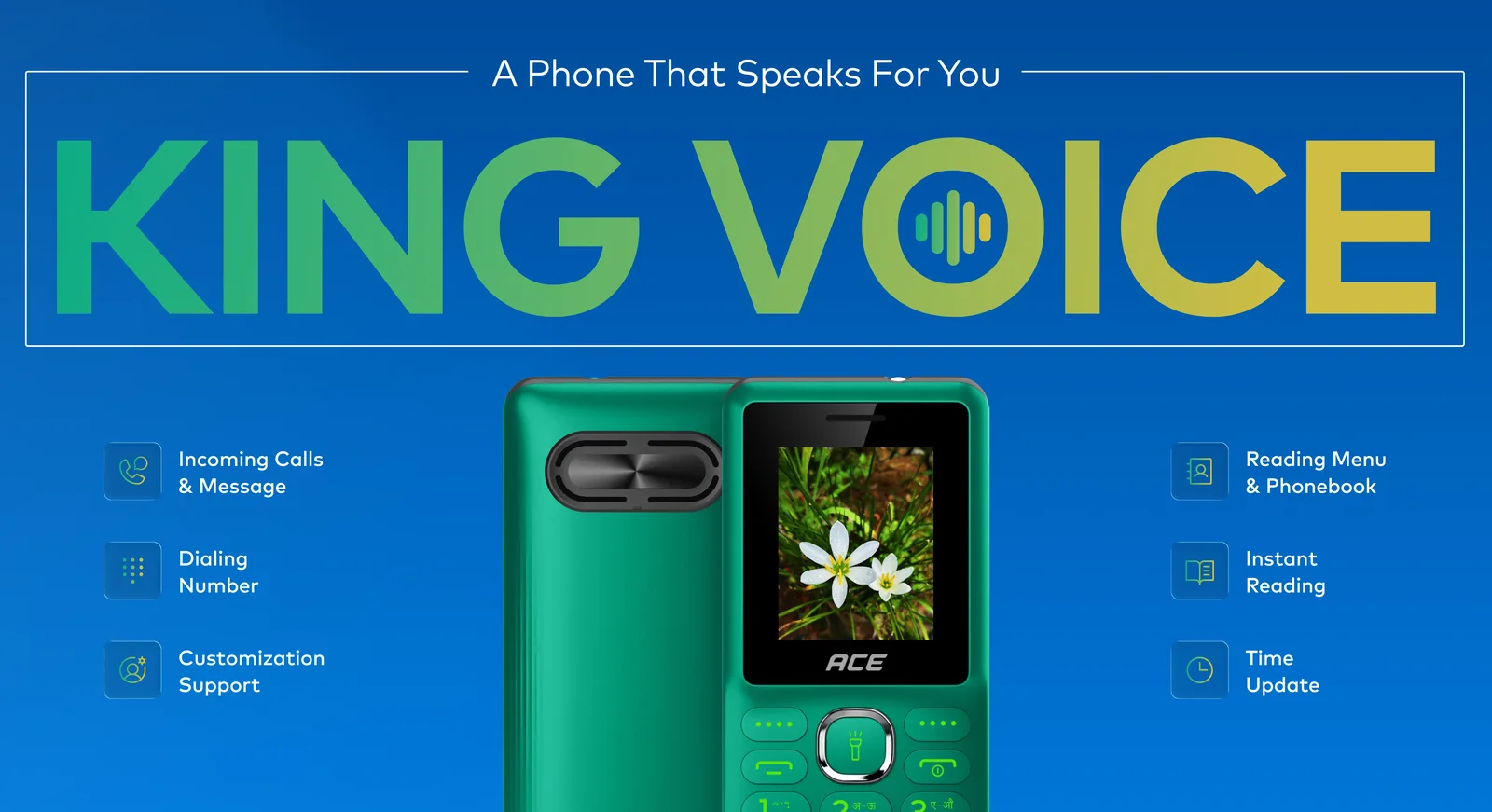 itel Ace 4 Shine – Feature Phone with Type-C Charging & King Voice