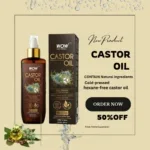 Castor oil product with 50% off discount banner